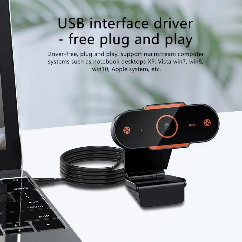 Computer Webcam HD 1080P Webcast Video Chat Tablet USB Webcam Built-in Microphone Clear Radio Can Be Used for Company Meeting 5