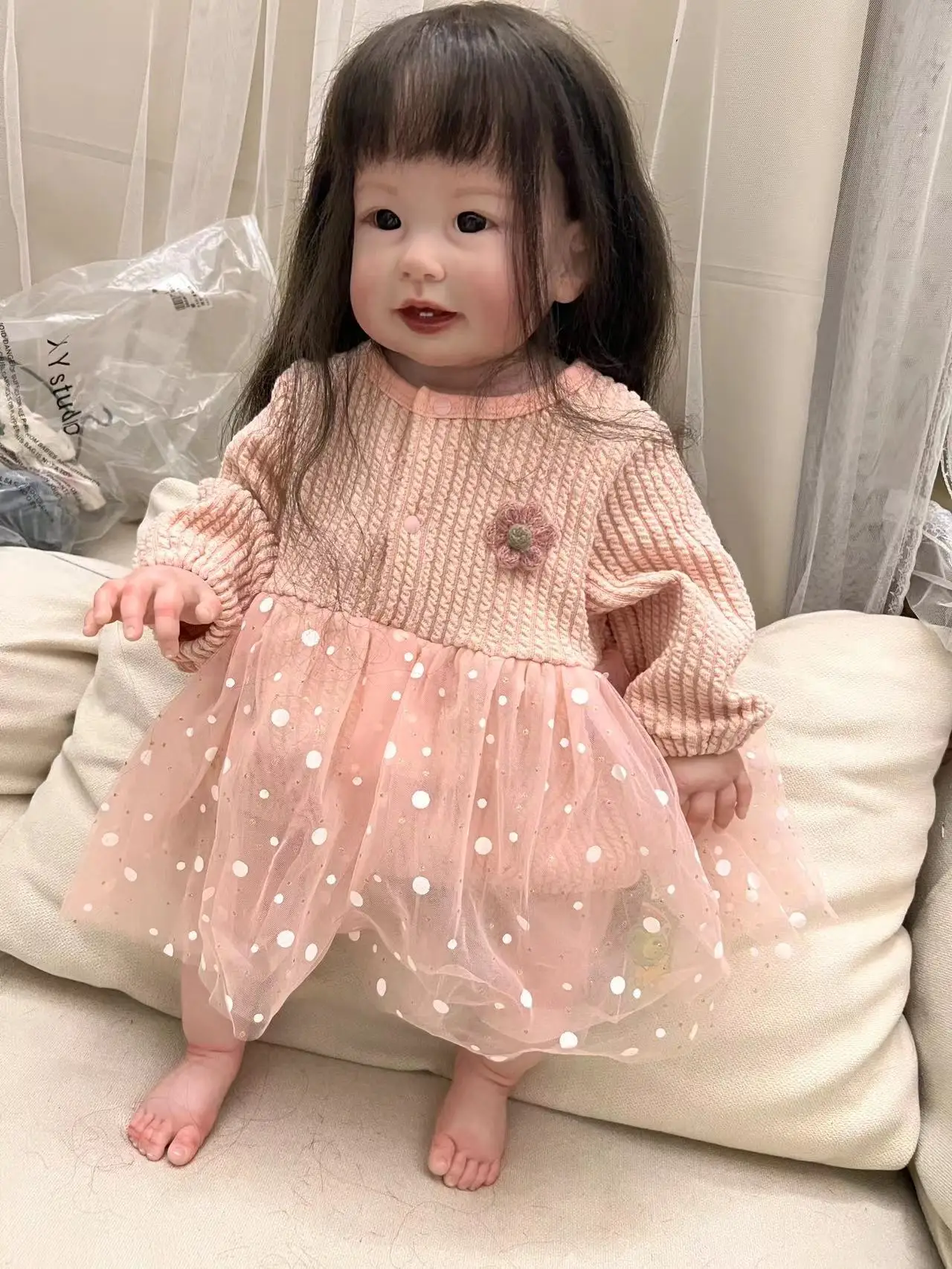 FBBD Artist Work 70cm Bebe Reborn Teegan With Hand-Rooted Hair Real Photos 100%Hand-Made Christmas Gift Dolls For Girl