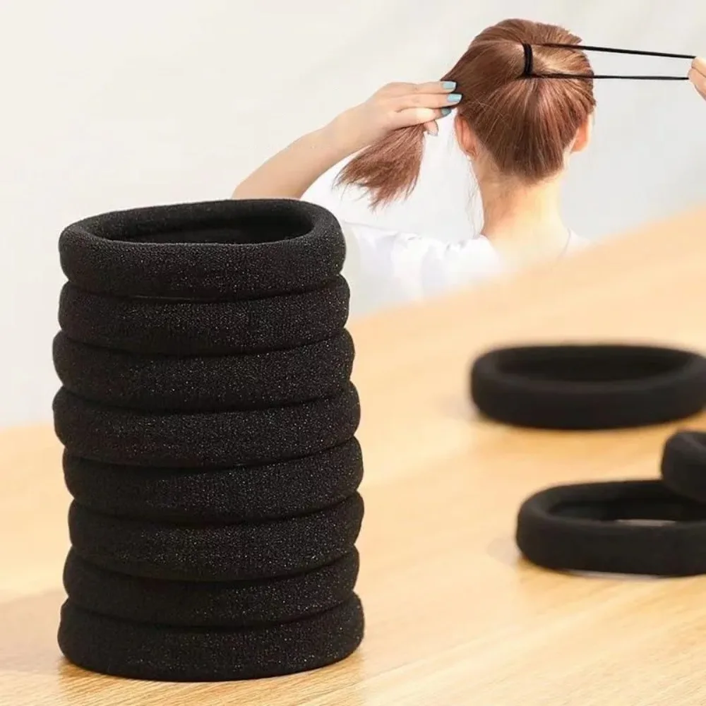 Hair-Friendly Hair Bands 50/100pcs – Soft Elastic Ties for Women Girls Styling & Braiding
