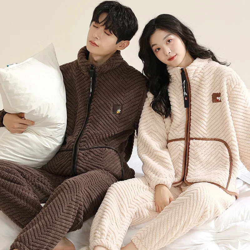 

Pajama Women's Nightgown Pijama for Couple Winter Matching Pajamas for Set for Women Home Clothes Flannel Costume Paired