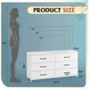 Wide Fabric Dresser, 6 Drawer TV Stand for 60" TV, Dressers Bedroom Furniture Large Storage Tower Unit with Fabric Bins 4