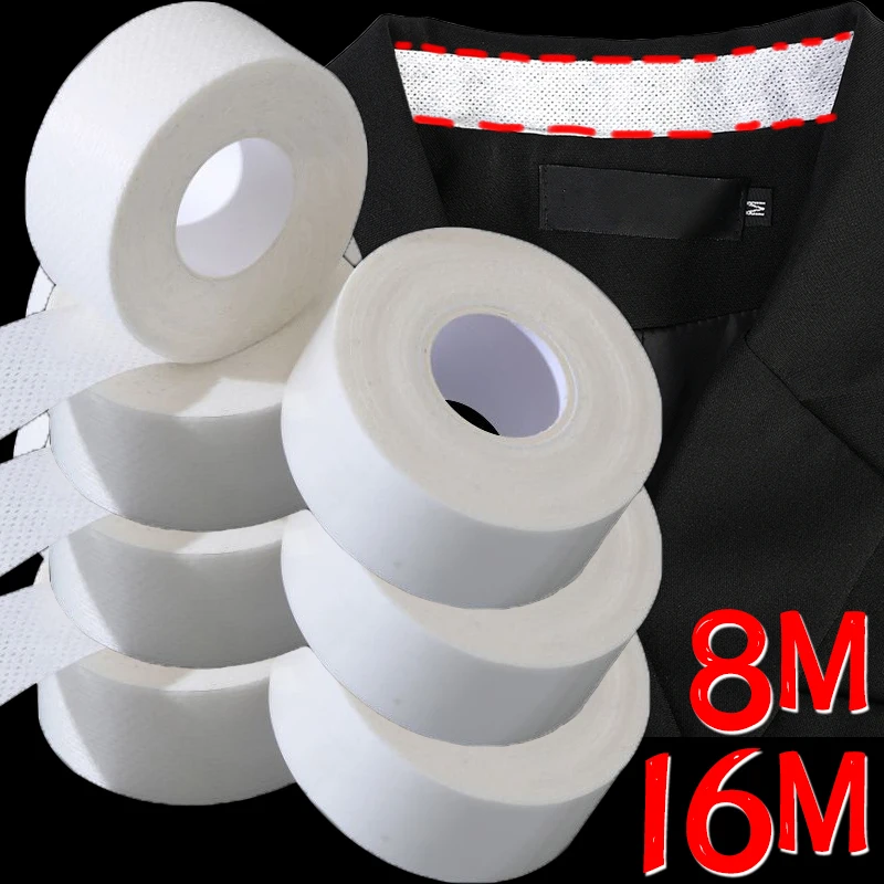 8/16M Women Self-Adhesive Collar Stickers Men Disposable Shirt Neck Liners Sweat Pads Clear Absorbent Sweat-removing Tape