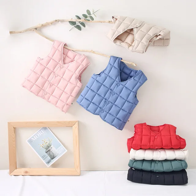 Baby Boys Girls Vests Coats Warm Waistcoats Autumn Child Unisex Kids Clothes 1-8 Year children jackets