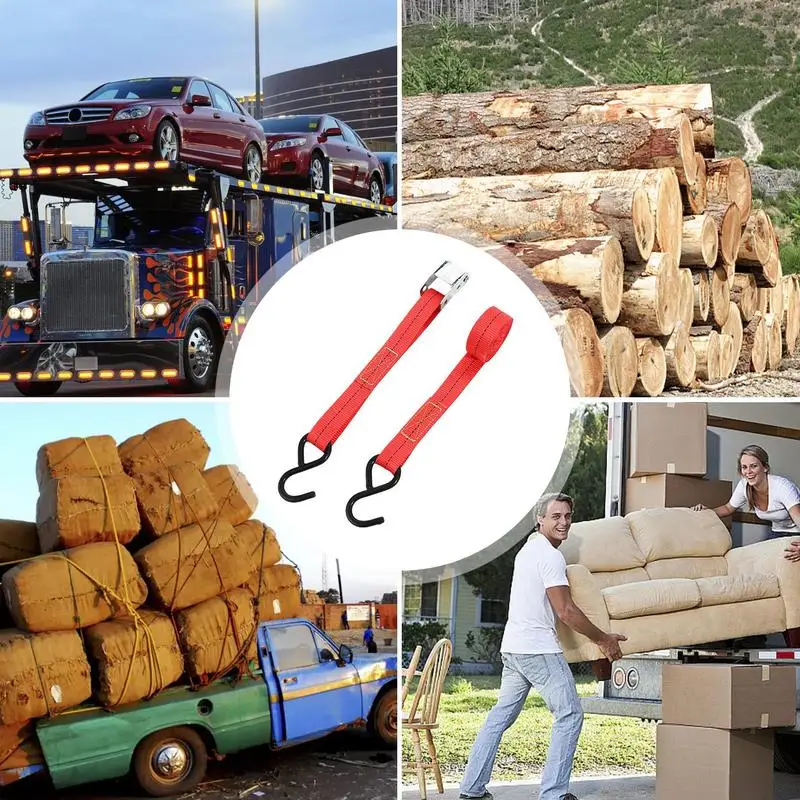 Car Tie Down Straps 5m Ratchet Strap Rope Tightener Waterproof Truck Straps Wear-Resistant Webbing Heavy Duty Cargo
