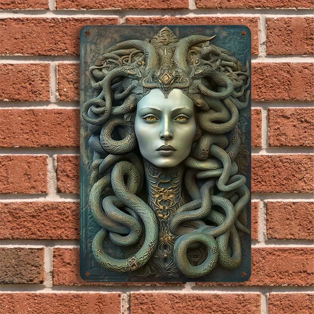 メデューサ 高さ34сm・ゴルゴンの頭 壁掛 ゴージャスなメデューサ