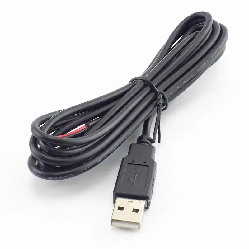 

2 Pin 2 Wire DIY USB Male Jack Connector Cable Power Charge Extension Cable Cord 0.3m/1m/2m Connector Adapter 5V USB 2.0