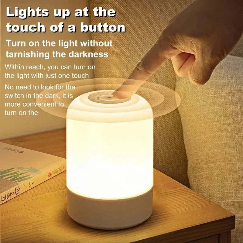 LED 무드등 침실용 디밍 가능 충전식 탁상 스탠드 침실 침대 옆 조명 장식 터치 LED 독서 테이블 램프