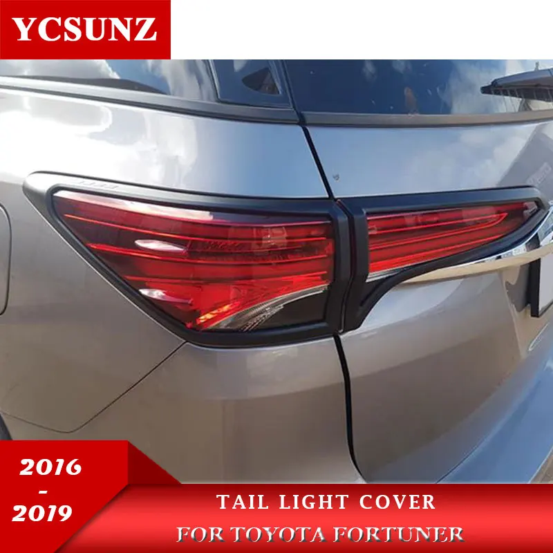 

ABS Tail Light Cover For Toyota Fortuner SW4 2016 2017 2018 2019 Rear Lamp Hood Covers Car Accessories YCSUNZ