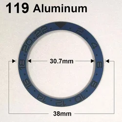 Ceramic Sloping Super Luminous Watch Bezel Insert in Various Colors (119 blue)