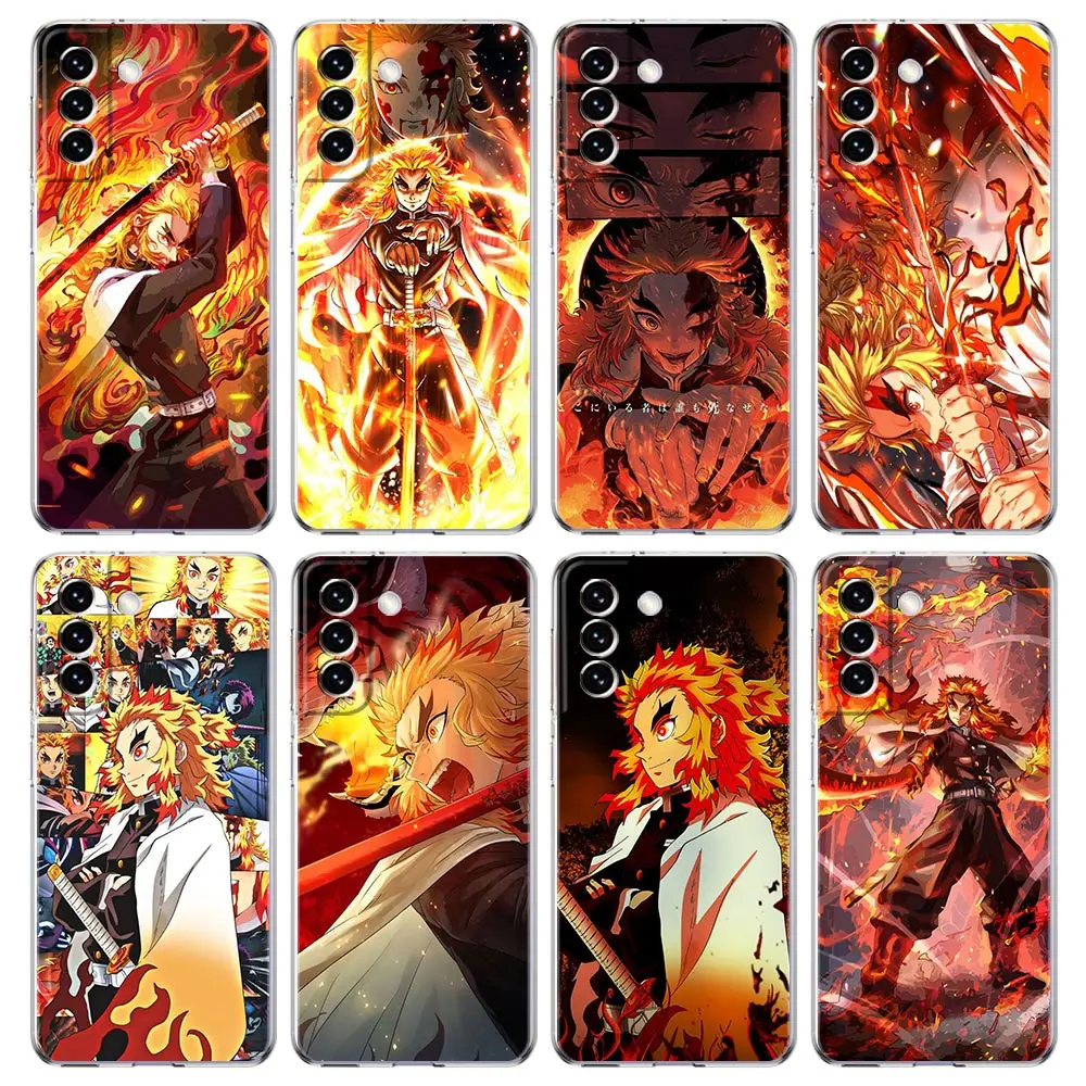 

Demon Slayer Rengoku Kyoujurou Phone Case For Samsung Galaxy S21 Plus S20 FE S22 Ultra 5G S10E S10 S9 S8 Note 20 10 Lite Cover