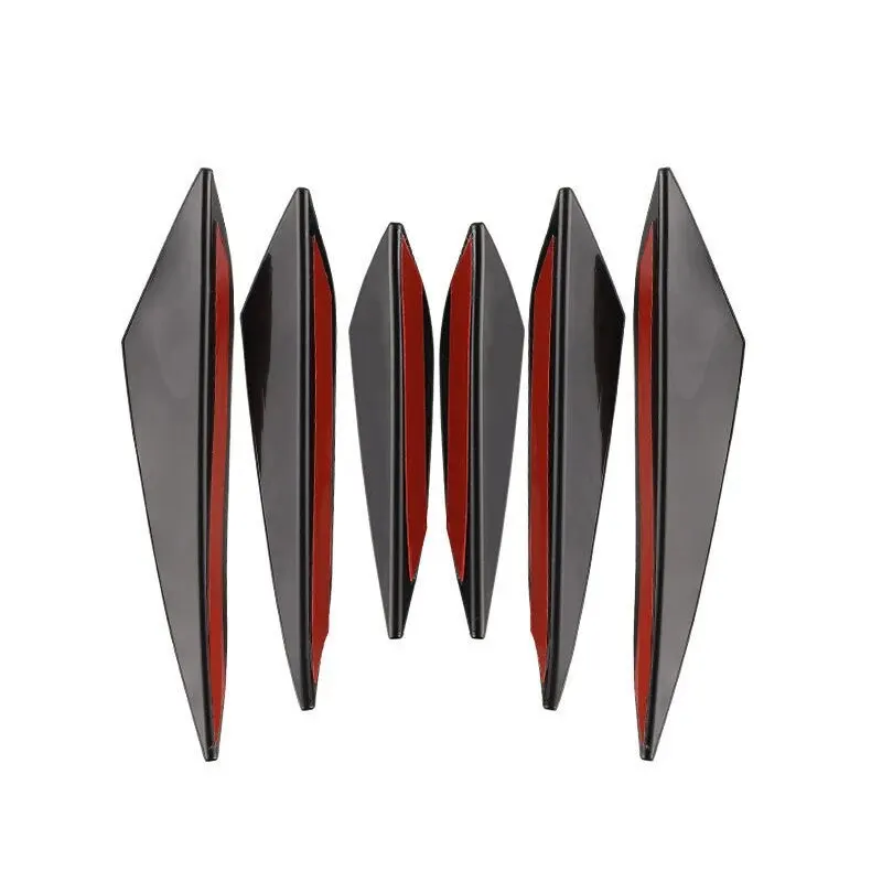 Car Bumper Spoiler 6Pcs/Set Universal Front Bumper Lip Diffuser Splitter Fins Body Spoiler Car Tuning Canards Valence Car Decoration car bumper spoiler