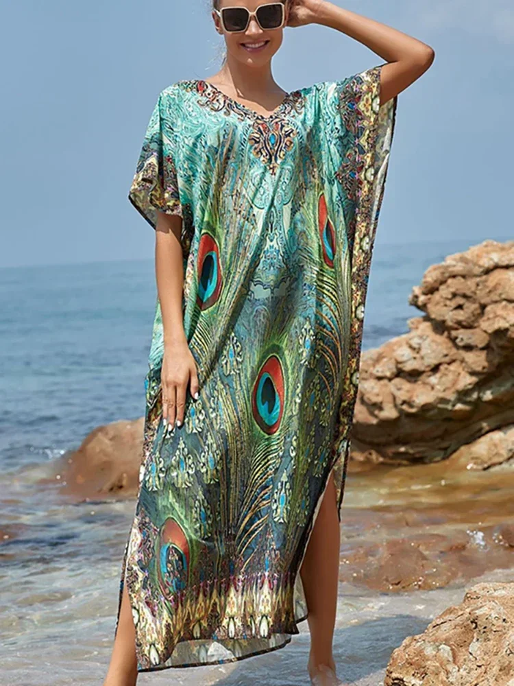 Beach Cover Up Robe Swimsuit Cover Women Maxi Dress
