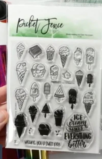 화환 만들기: 아이스크림 너 비명 소리 나는 투명 실리콘 스탬프, DIY 스크랩북 공예 용품, 스탬프 사진 앨범 카드 만들기