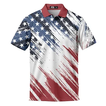 American Flag Polo Shirts For Men