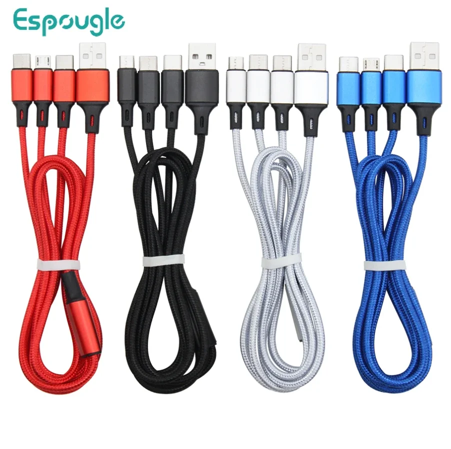 

Кабель зарядный 3-в-1 с Micro USB-разъемом, 8pin, 300 шт.
