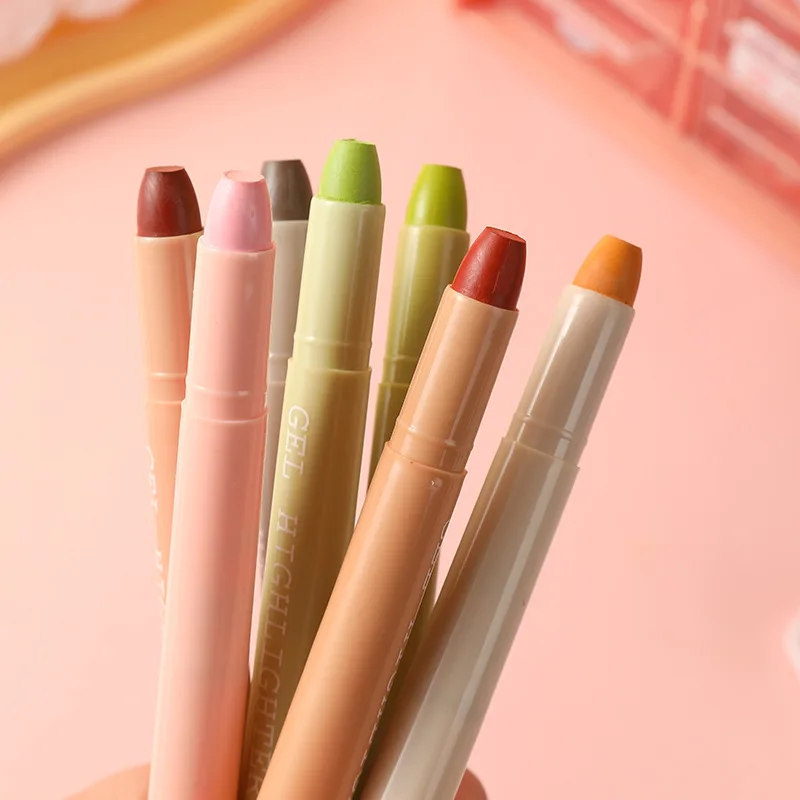Highlighter Pen 8Pcs/set Bible Vintage Morandi Colors Non Bleeding Safe Gel