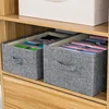 Fabric Storage Boxes with Lids Foldable Cloth Storage Box Fabric Clothes Container Wardrobe Organizer Bedroom Closet Living Room 2