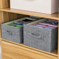 Fabric Storage Boxes with Lids Foldable Cloth Storage Box Fabric Clothes Container Wardrobe Organizer Bedroom Closet Living Room 2