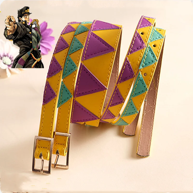 JoJo's Bizarre Adventure Anime Bruno Kira Joseph Joestar Leather Buckle Cosplay PU Belt Personality Student Daily Supplies Gift
