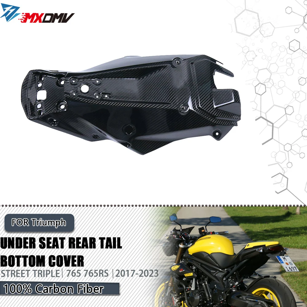 

For Triumph Street Triple 765 R RS2017-2023 Motorcycle Under Seat Rear Tail Bottom Cover Carbon Fiber Undertail Cowl Guard