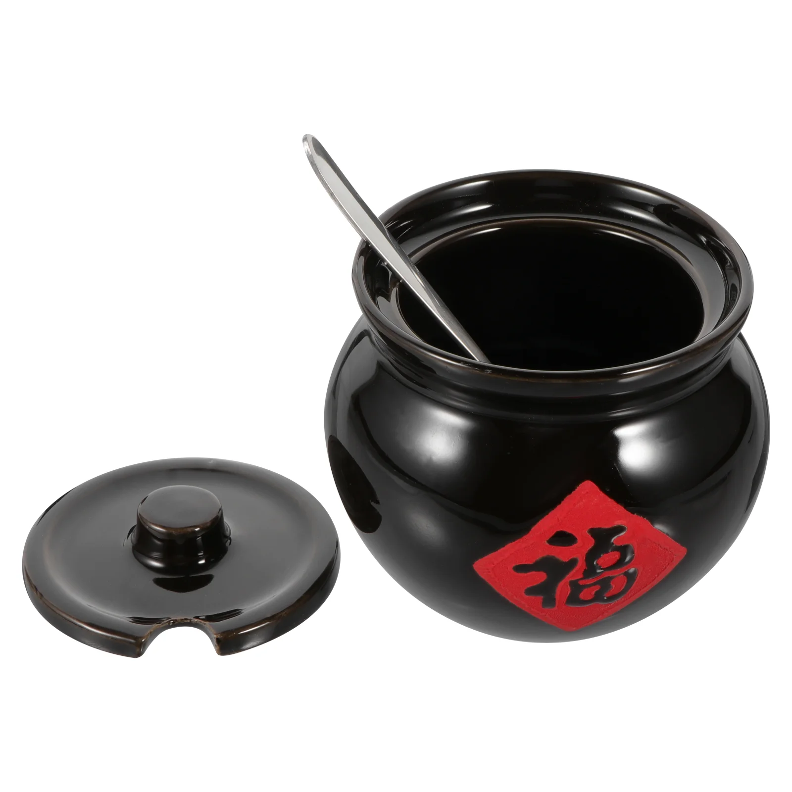 1 Set Ceramic Spice Jar Set Seasoning Pot Chinese Style Flavour Pot