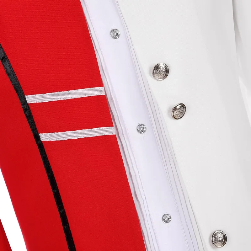 Half white half red blazer Gothic Military Band Drummer Music Festival suit jacket Nightclub Prom Costume Stage Singer Suits