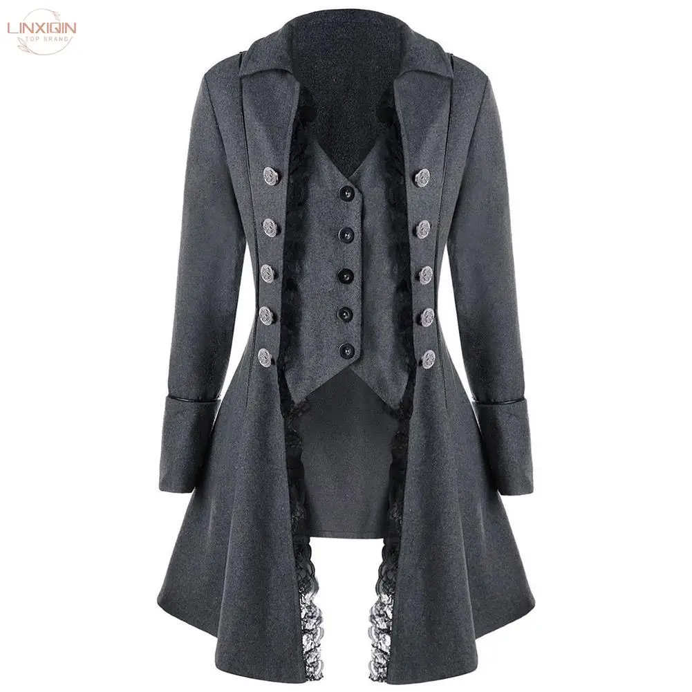 

Coat Women Vintage Suit Jacket Long Vintage Steampunk Retro Tailcoat Button Breasted Gothic Victorian Frock Coat Gothic Coat