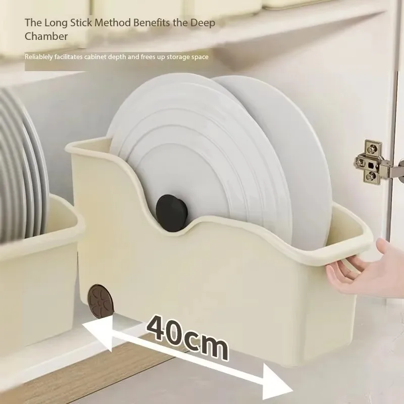 Kitchen Storage Box Food-Grade PP Pantry Organizers with Sliding Rail for Under-Cabinet Large Capacity Home Clutter Management