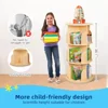 Kids Rotating Bookshelf Tower, Small Corner Bookshelf for Small Space, 360 Display 3 Tier Floor Standing Montessori Bookshelf 5