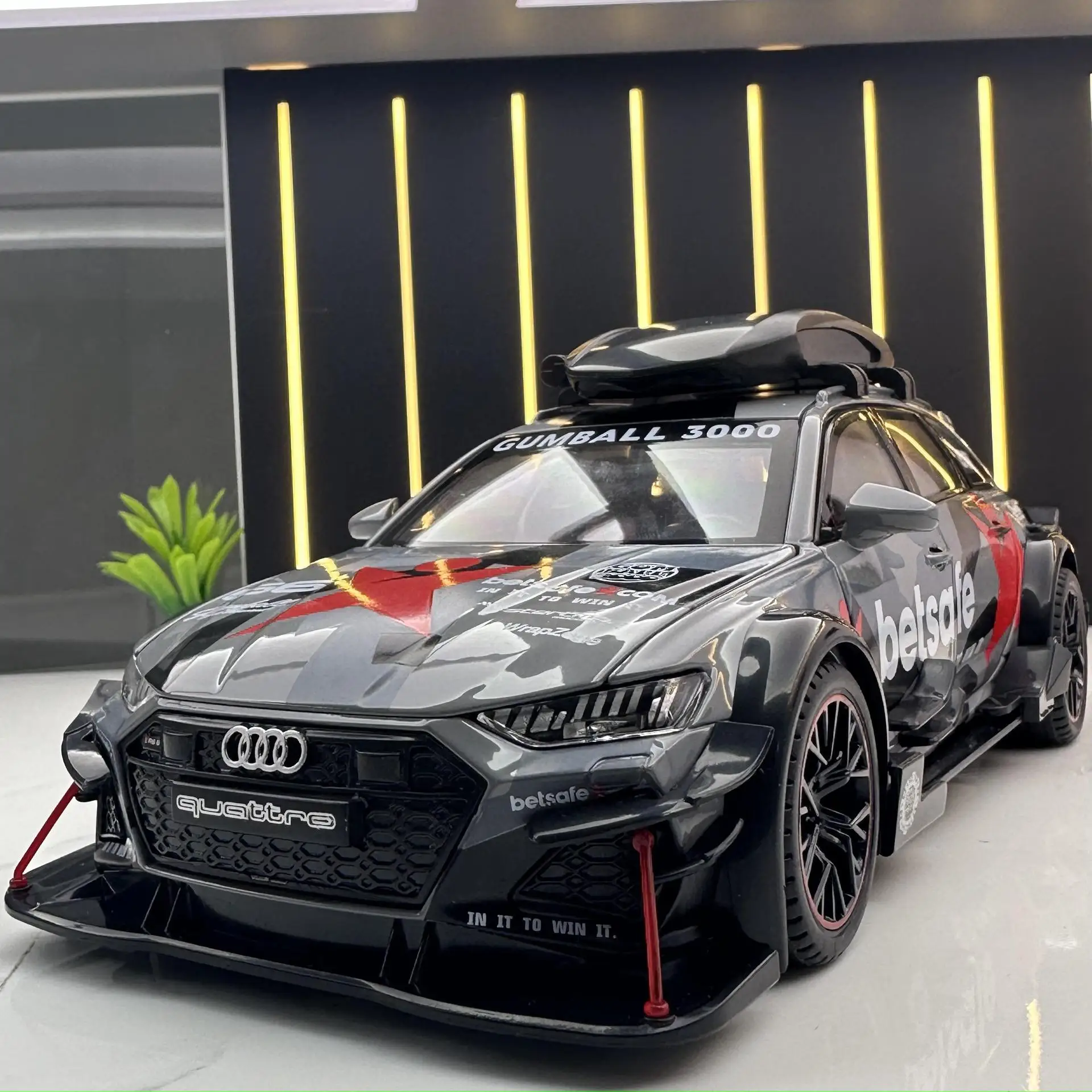 Simulation Audi RS6 Alloy Model Car With Sound And Light Toy Wagon Model Ornaments Collection Toy for Children Adult Gift piko train model g type 1 22 5 steam wagon set with simulated sound effects smoke effects 37120 electric toy train