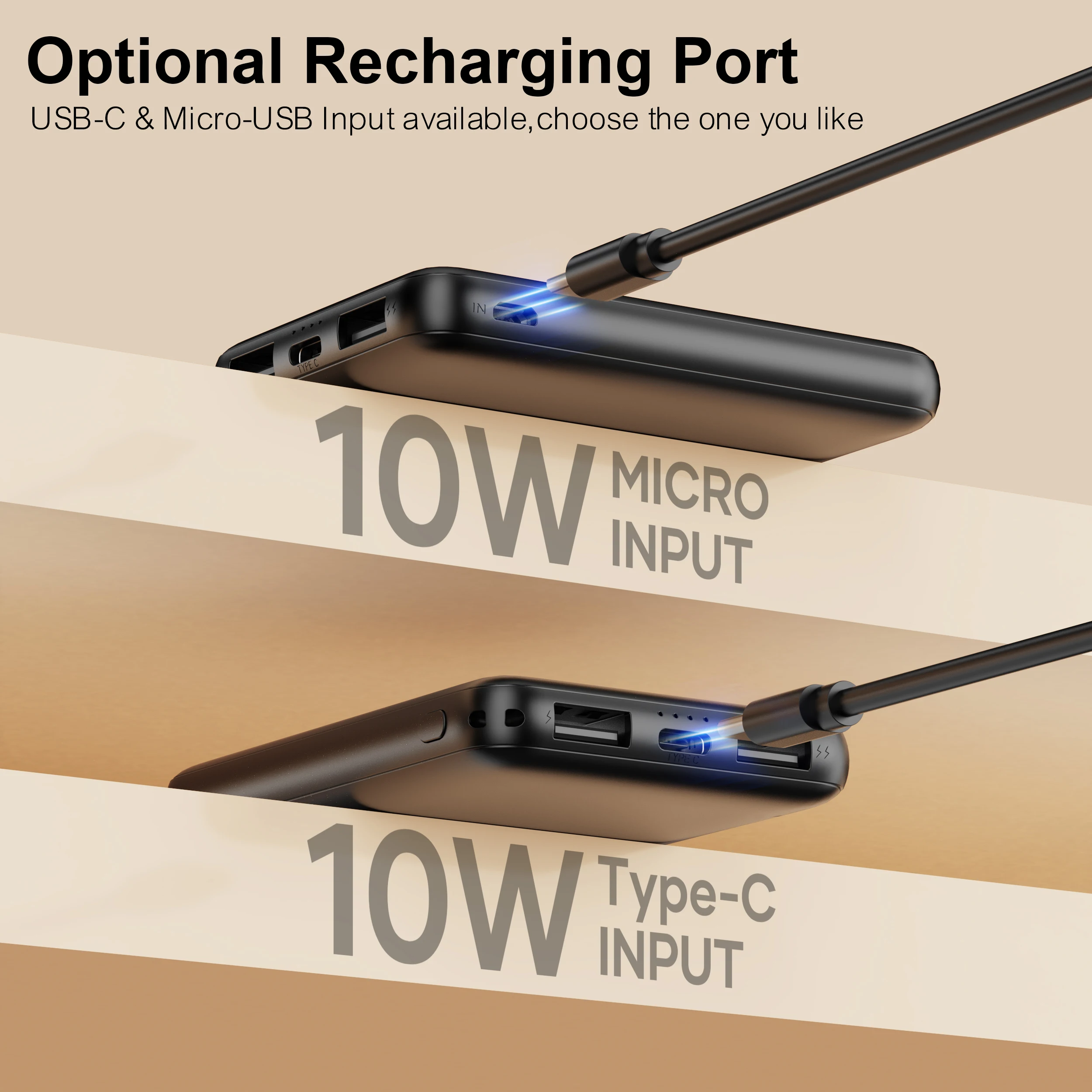 Mini Power Bank 6000mAh Portable Charger, 4