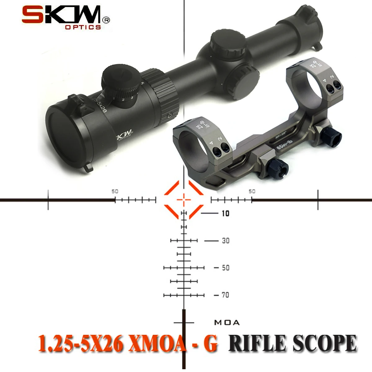 

SKWoptics-Tactical Rifle Scope Rings, Hunting, AK, AR, M4, прицел MOA, 1,25-5x26, XMOA-G, 30 мм, Бесплатная доставка