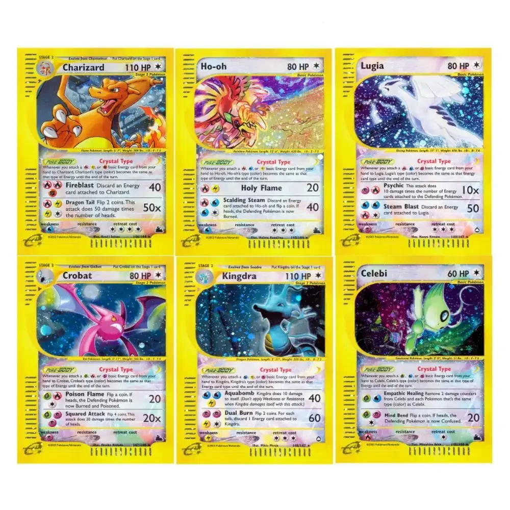 Pokemon Ptcg Versione Inglese Crystal Card Classic Single Flat Cards Charizard Anime Cartoon Collection Cartoon Cards Giocattoli Regalo Fai Da Te
