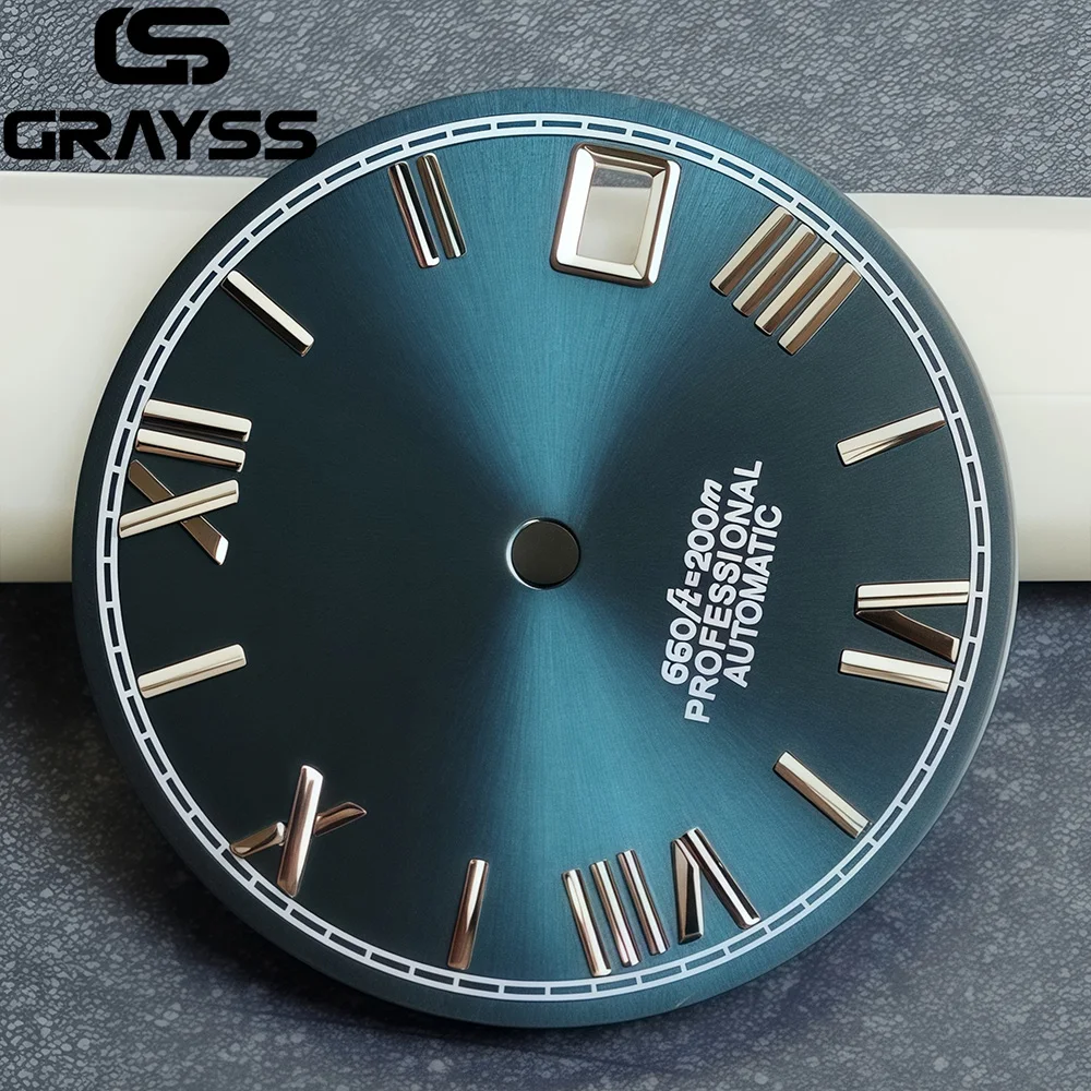 Steel Roman Numerals for DateJust Sunburst Watch Dial - Black, Blue, Gold, Silver Options