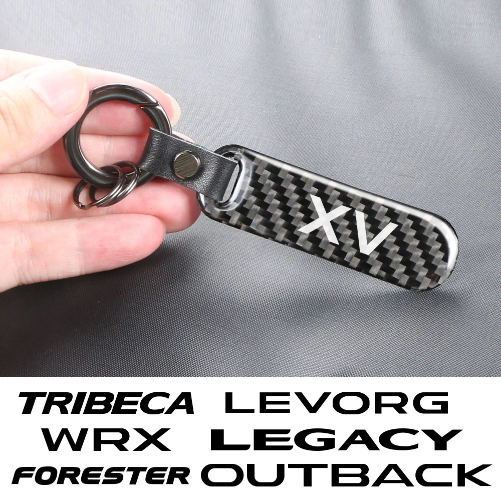 Carbon Fiber Car KeyChain For Subaru Forester XV Outback Legacy WRX