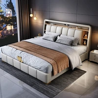Chambre à coucher Type italien lit moderne esthétique Double rangement têtes De lit multifonction Cama De Lujo Para dortoir meubles 1