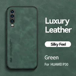 Magnetic Shockproof Silicone Phone Case with Car Holder Attachment for P30 (Green)
