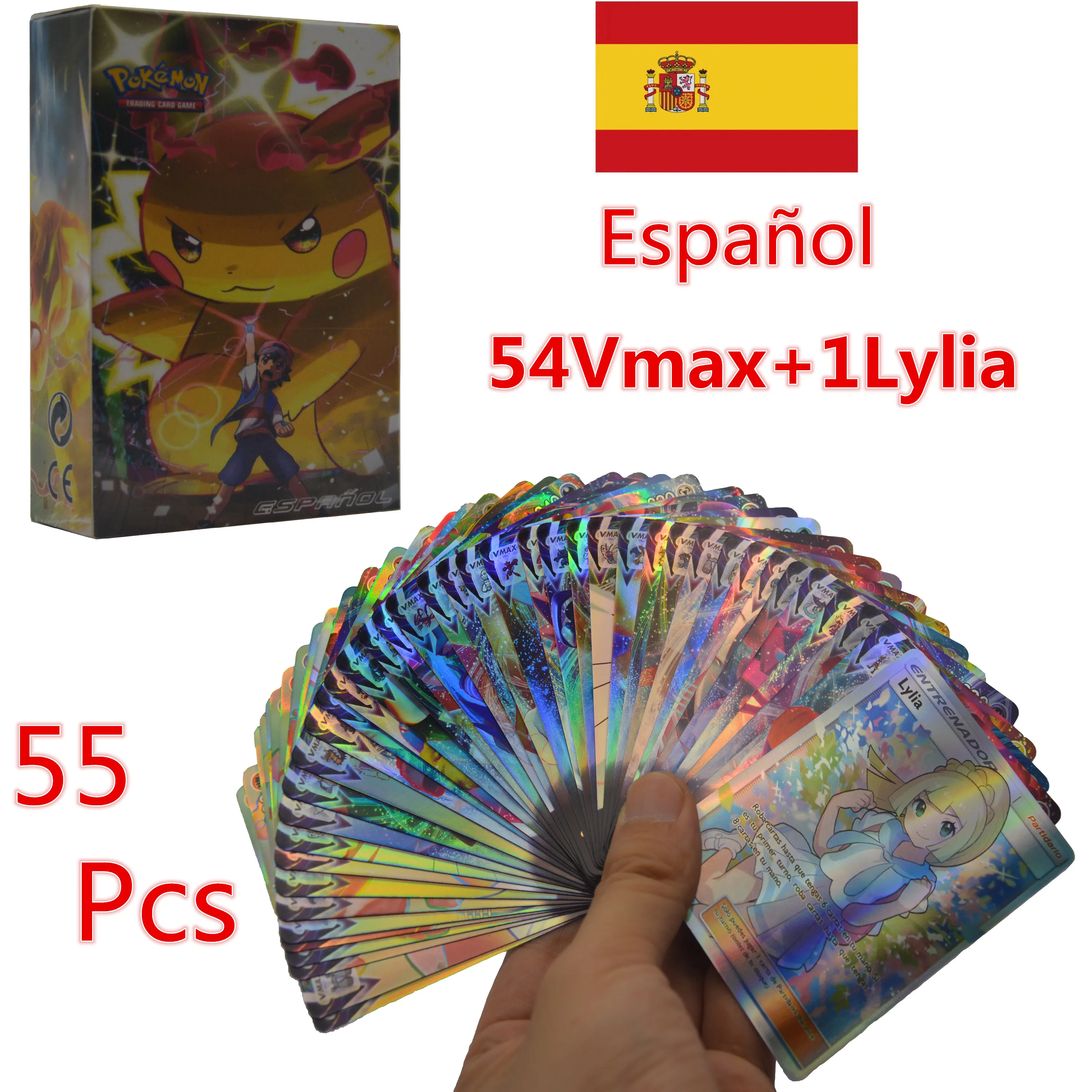 Holographic Pokemon Cards 88Pcs Vmax 11Pcs Energia 1Pcs Lylia