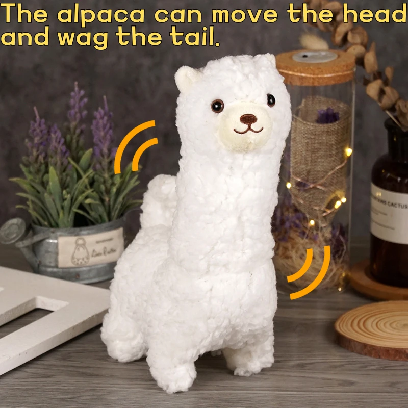 Electronic Alpaca Plush Toys Walking Wagging Tail Simulation Stuffed Animals Doll
