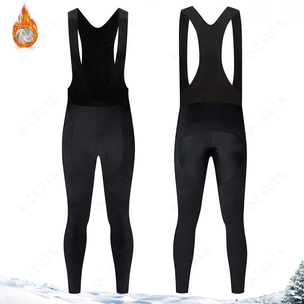 Winter Thermal Fleece Cycling Bibs Pants Pro Team Cycling Trousers Keep