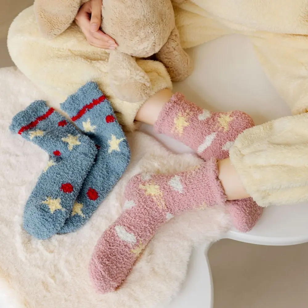 

Thickened Coral Fleece Socks Comfortable Plush Cartoon Sleeping Socks Home Socks Harajuku Floor Socks Winter