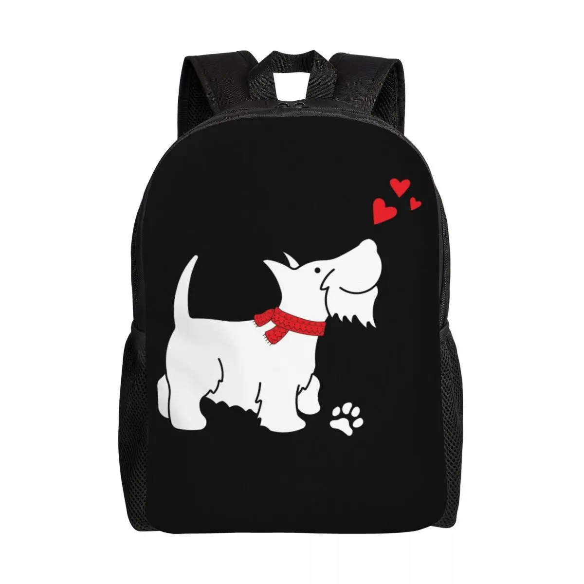 

Scottish Terrier Love Laptop Backpack Men Women Casual Bookbag for School College Students Scottie Dog Bag