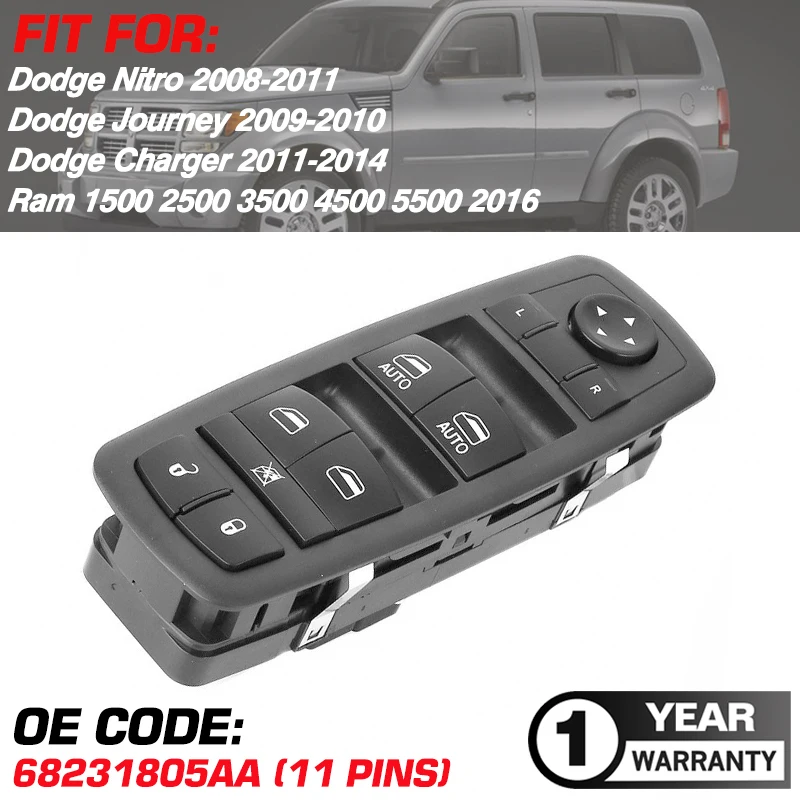 Interruttore Di Controllo Della Finestra Principale Elettrico Per Dodge Nitro Dodge Journey Dodge Charger Ram 1500 2500 3500 4500 5500 68231805Aa