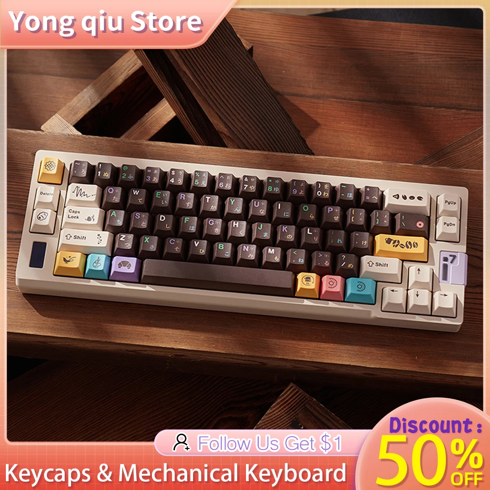 Keycaps Pbt Japoneses Personalizados Keycaps Japoneses para Cherry mx Switch Gamer Teclado Mecânico Dye-sub 134 Keycaps Lados