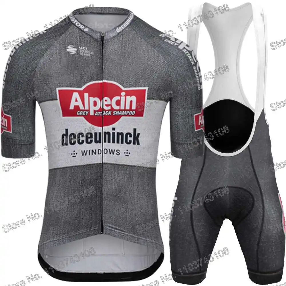 Alpecin Deceuninck Cycling Jersey Men's Set Summer Cycling Clothing European Champion Road Bike Shirt Suit MTB Bib Shorts