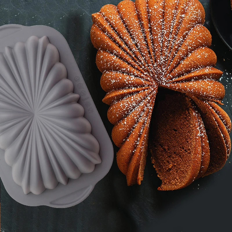 French Bun Mold Food Grade Silicone Cake Molds Toast Tray Brownie Dessert Cake Moulds Kitchen Baking Tools Muffin Bakeware