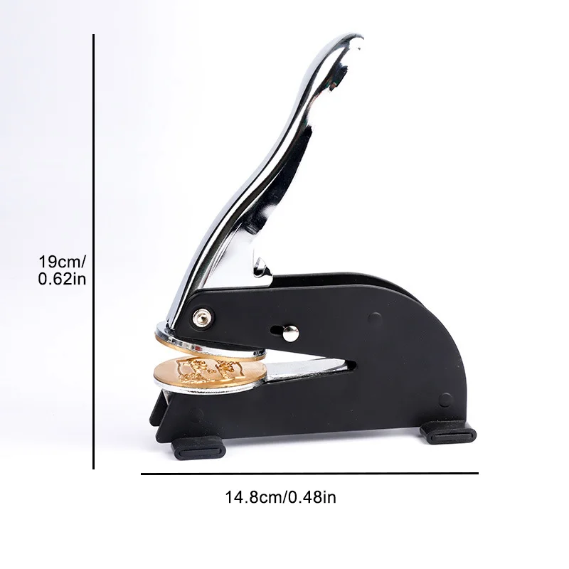 Desktop Sealing Embosser Portable Stainless Steel Handle 3D Brass Stamp Business School Company Individual Embossing paper embossing machine