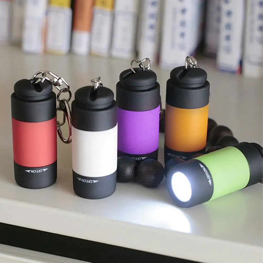 

1PC Mini Keychain Pocket Torch USB Rechargeable LED Waterproof Lamp Torch Light Light Pocket Keyring Torch Flashlight Keych V7I2