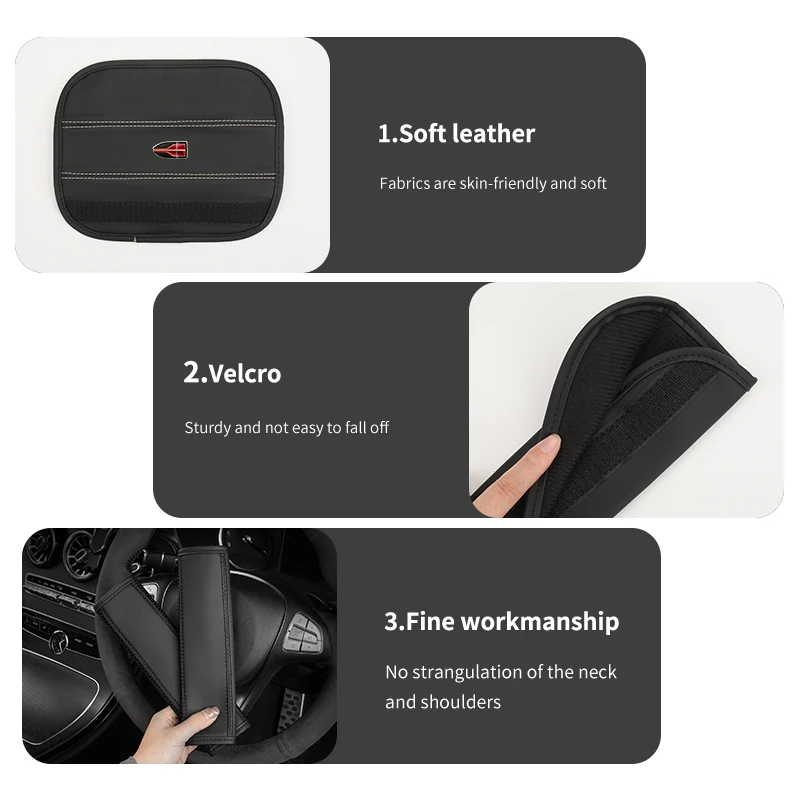 Car Seat Belt Shoulder Cover Leather Adjustable Shoulder Pads For Hongqi HS5 H5 H9 E-QH5 HS7 E-HS9 H7 E-HS3