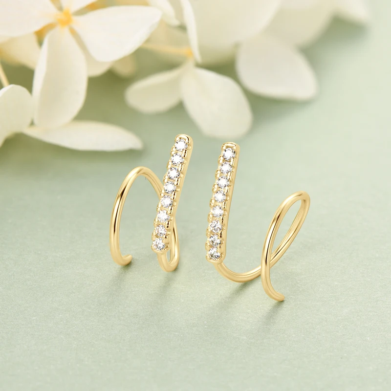 Orecchini A Cerchio AINUOSHI In Argento 925 Con Moissanite, Placcati Oro Bianco, Regalo Per Donna